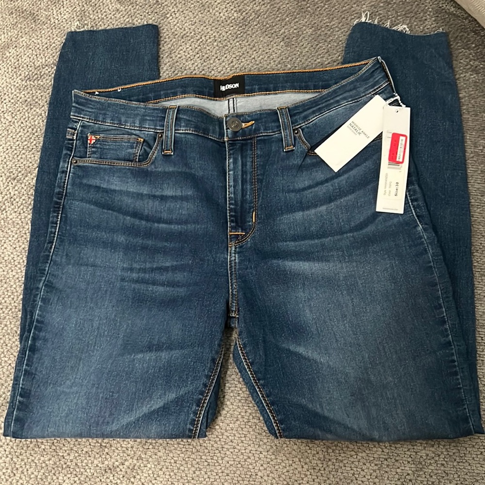 Hudson jeans mid rise ankle Natalie super skinny size 30